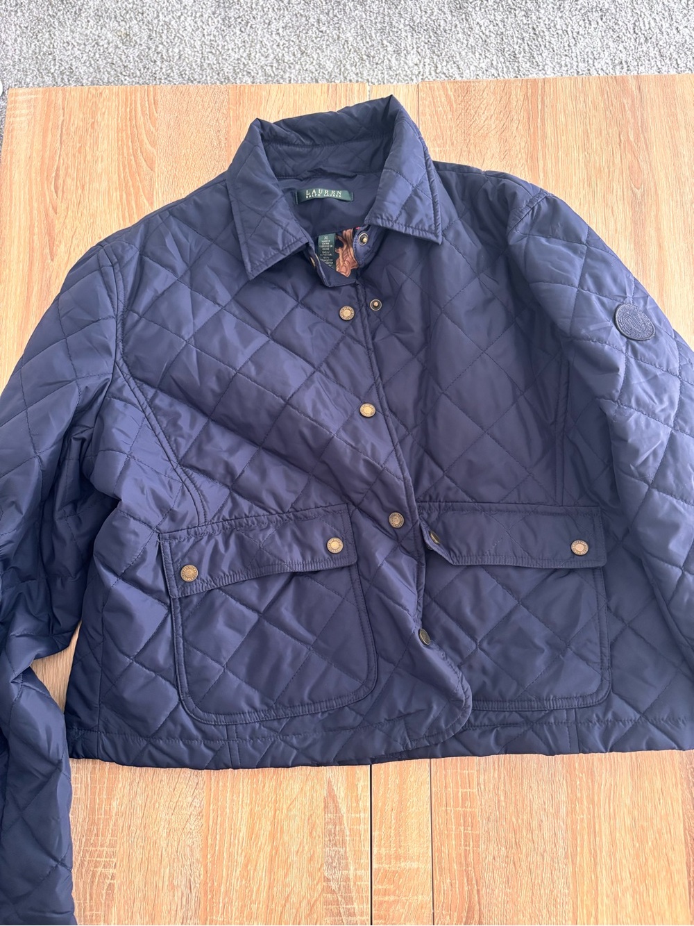 Lauren Ralph Lauren Navy Quilted Button-Front Women's Jacket